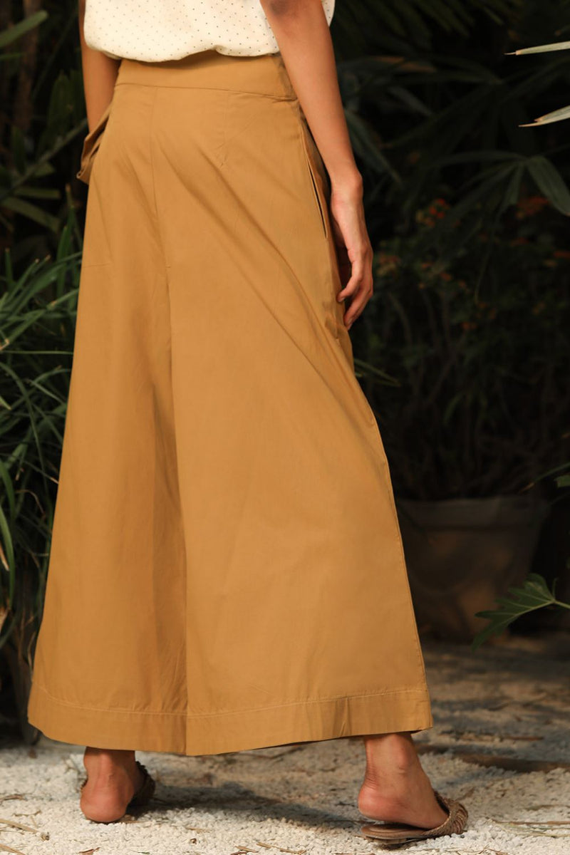 Sand Castle-Flared Pants Bottoms by Khara Kapas for women in Singapore