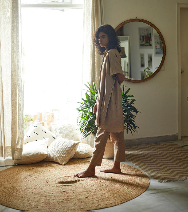 Sand Co-ord Set Co-ord Set,Lounge Wear by Khara Kapas for women in Singapore