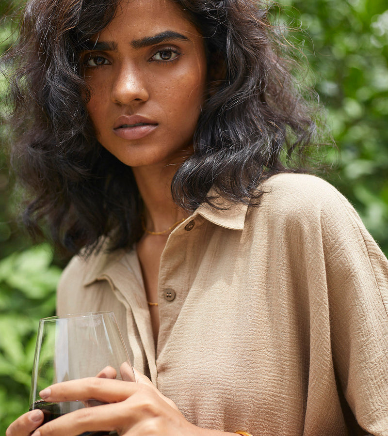 Sand Co-ord Set Co-ord Set,Lounge Wear by Khara Kapas for women in Singapore