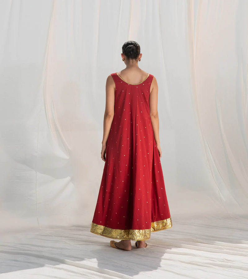 Sangria Flared Maxi Indo-Western Wear by Khara Kapas for women in Singapore
