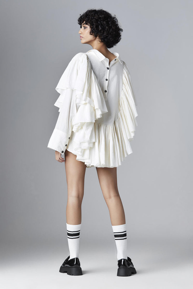 Selene Shirt Top & Tunics by Chola in white color for women in Singapore