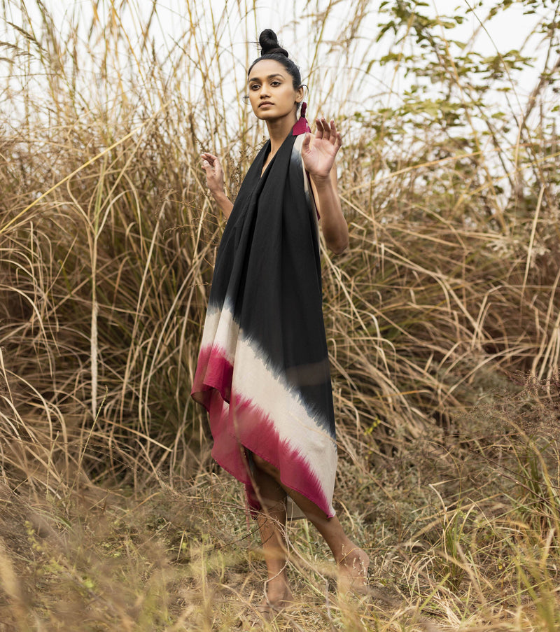 Shadows in the Woods Dress by Khara Kapas in black for women in Singapore