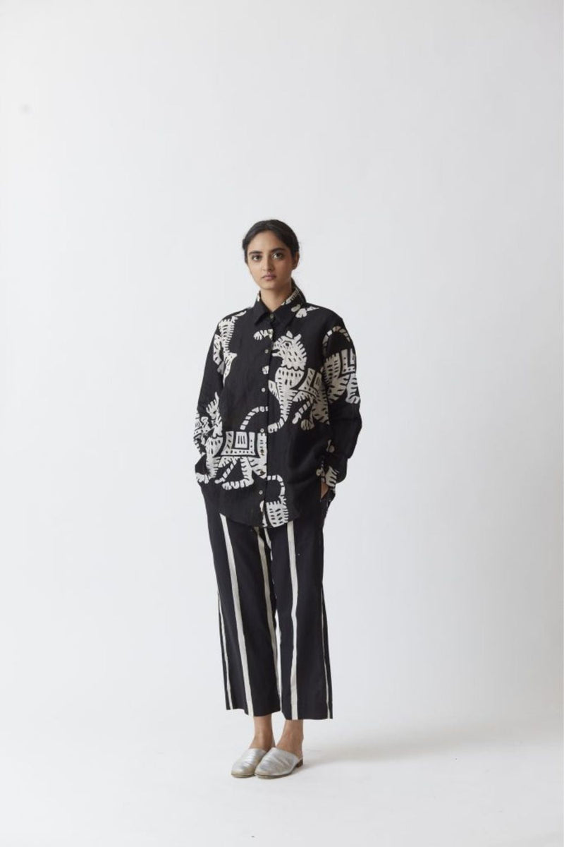 SHER CO-ORD (BLACK) linen Co-ord Set by Yam for women in Singapore