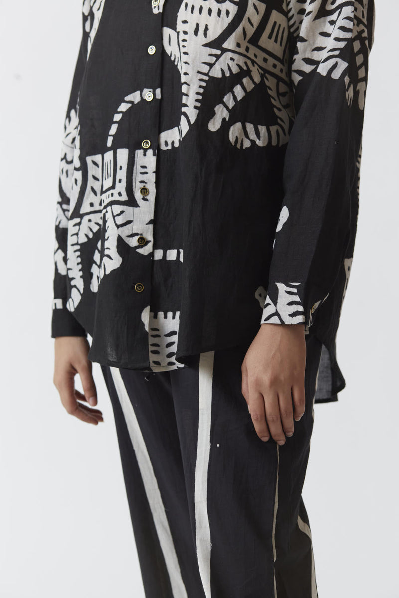 SHER CO-ORD (BLACK) linen Co-ord Set by Yam for women in Singapore