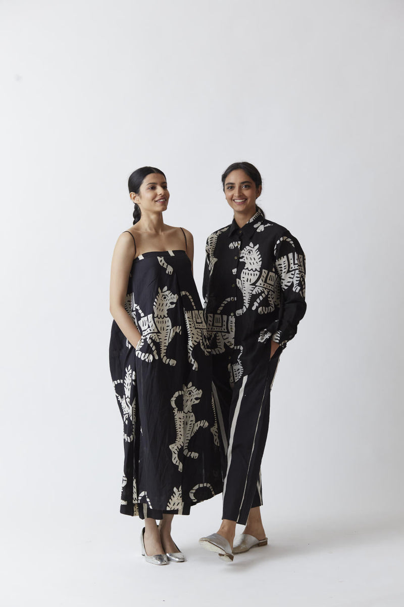SHER CO-ORD (BLACK) linen Co-ord Set by Yam for women in Singapore