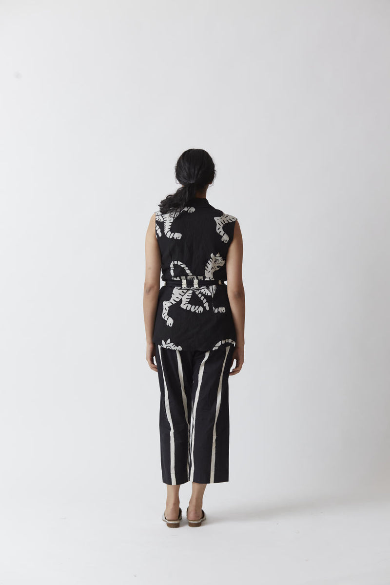 SHER JACKET SET (BLACK) linen Co-ord Set by Yam for women in Singapore