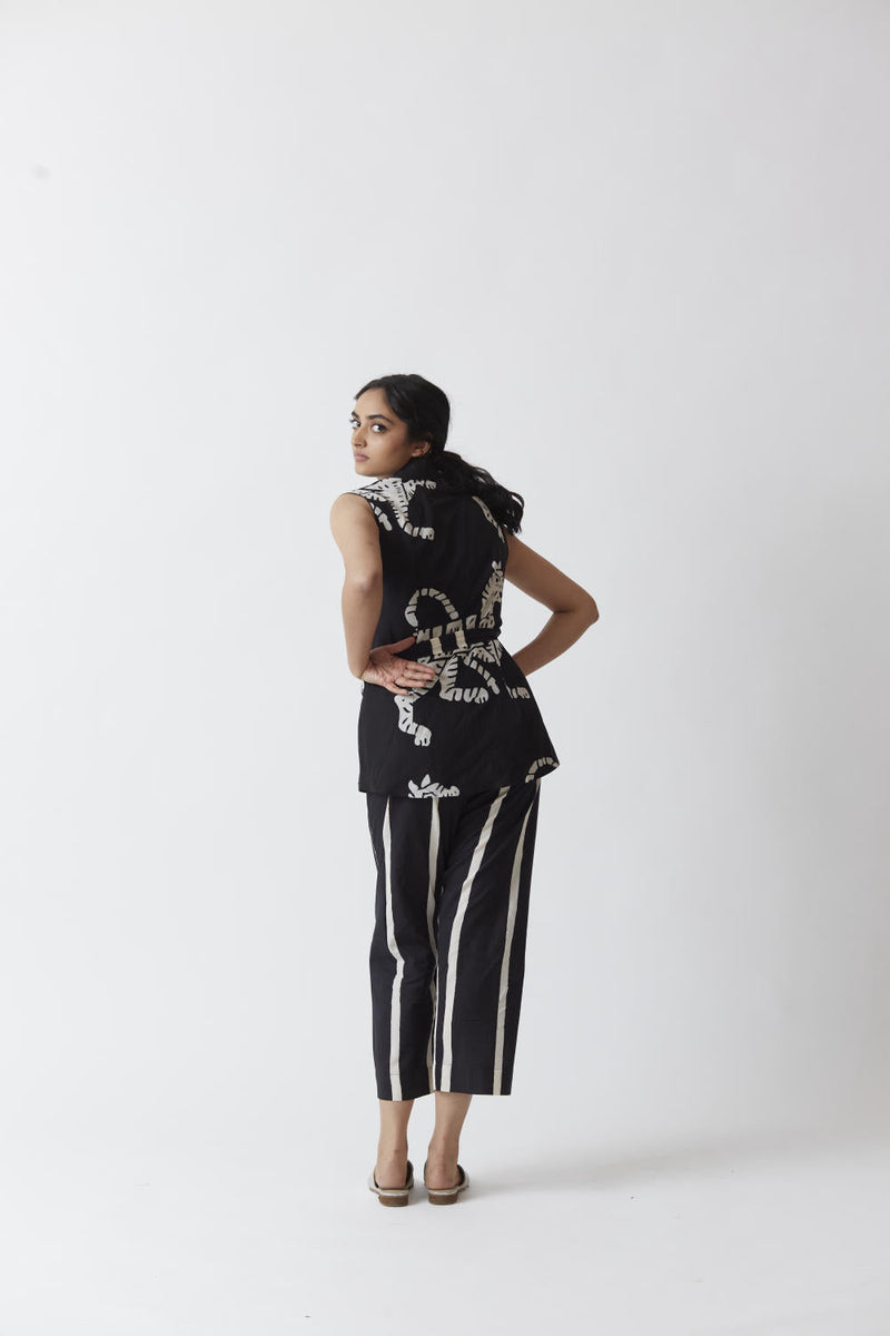 SHER JACKET SET (BLACK) linen Co-ord Set by Yam for women in Singapore