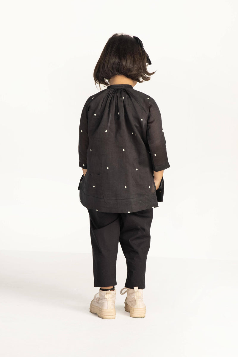 Side Stripe Pant- Black Bottoms by THREE Kids for kids in Singapore