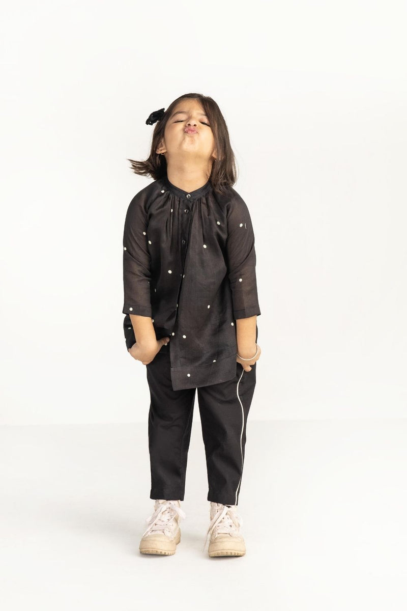 Side Stripe Pant- Black Bottoms by THREE Kids for kids in Singapore