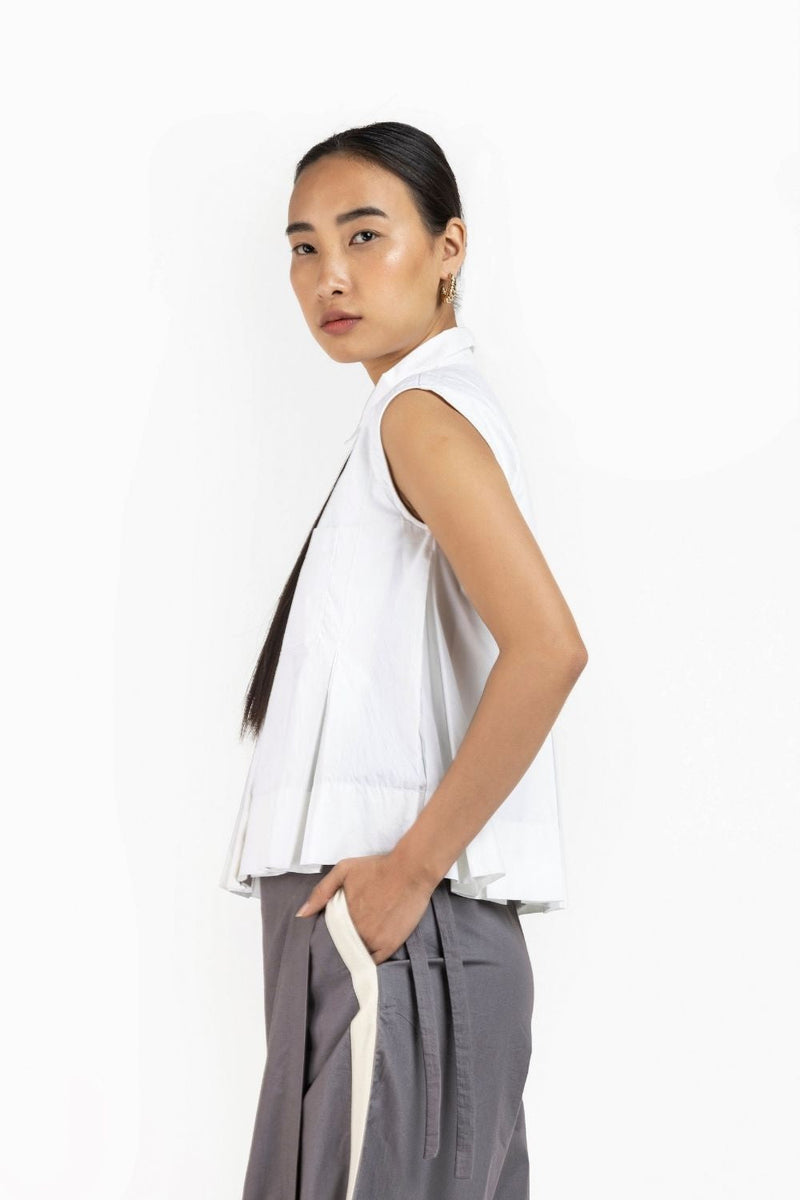Sleeveless Pleat Top Co-ord Co-ord Set,Bottoms,Top & Tunics by THREE for women in Singapore