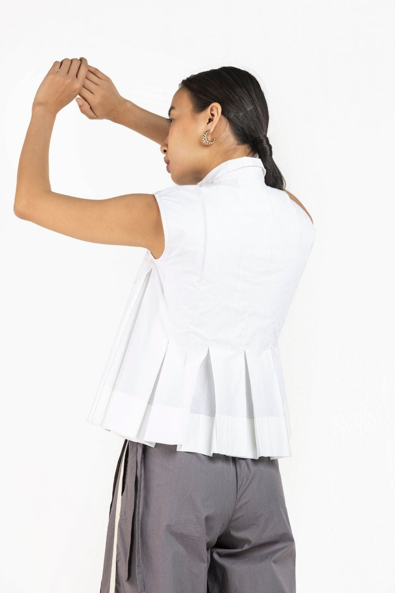 Sleeveless Pleat Top Co-ord Co-ord Set,Bottoms,Top & Tunics by THREE for women in Singapore