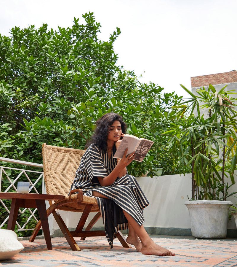 Smoke Kaftan Lounge Wear by Khara Kapas for women in Singapore