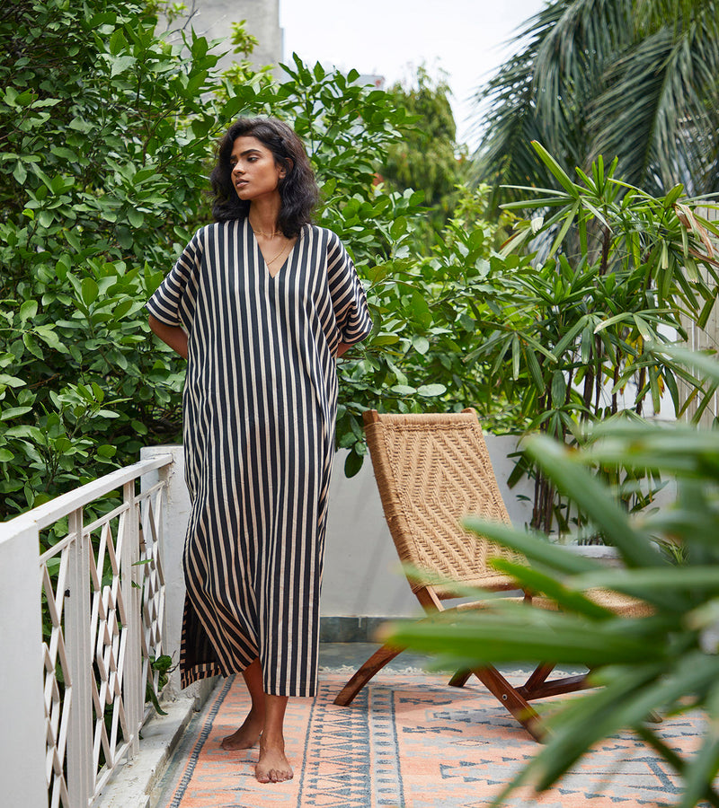 Smoke Kaftan Lounge Wear by Khara Kapas for women in Singapore