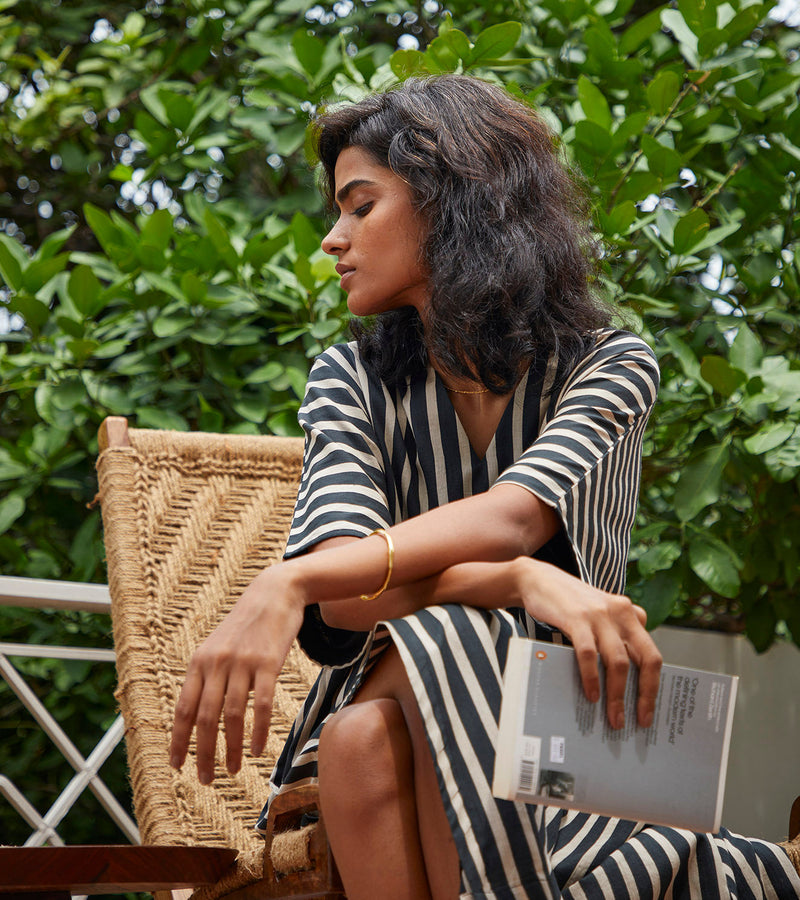 Smoke Kaftan Lounge Wear by Khara Kapas for women in Singapore