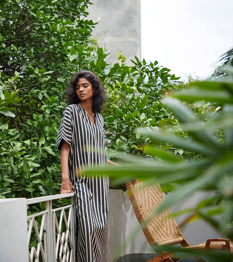 Smoke Kaftan Lounge Wear by Khara Kapas for women in Singapore
