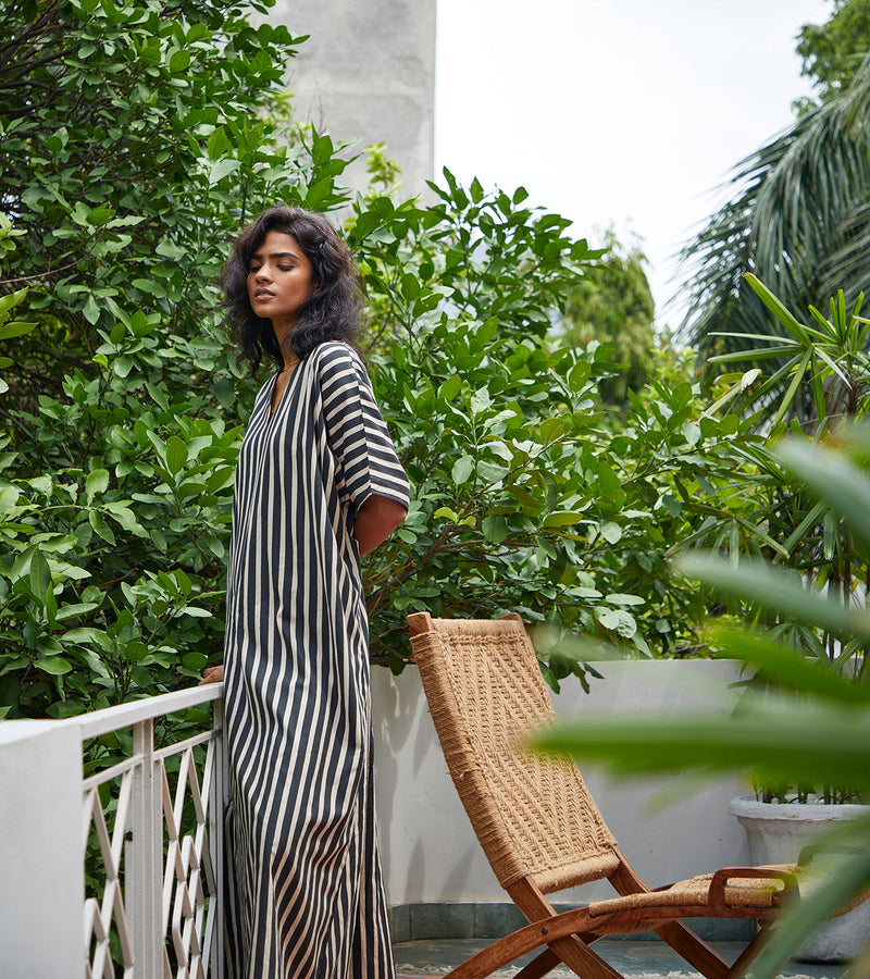 Smoke Kaftan Lounge Wear by Khara Kapas for women in Singapore