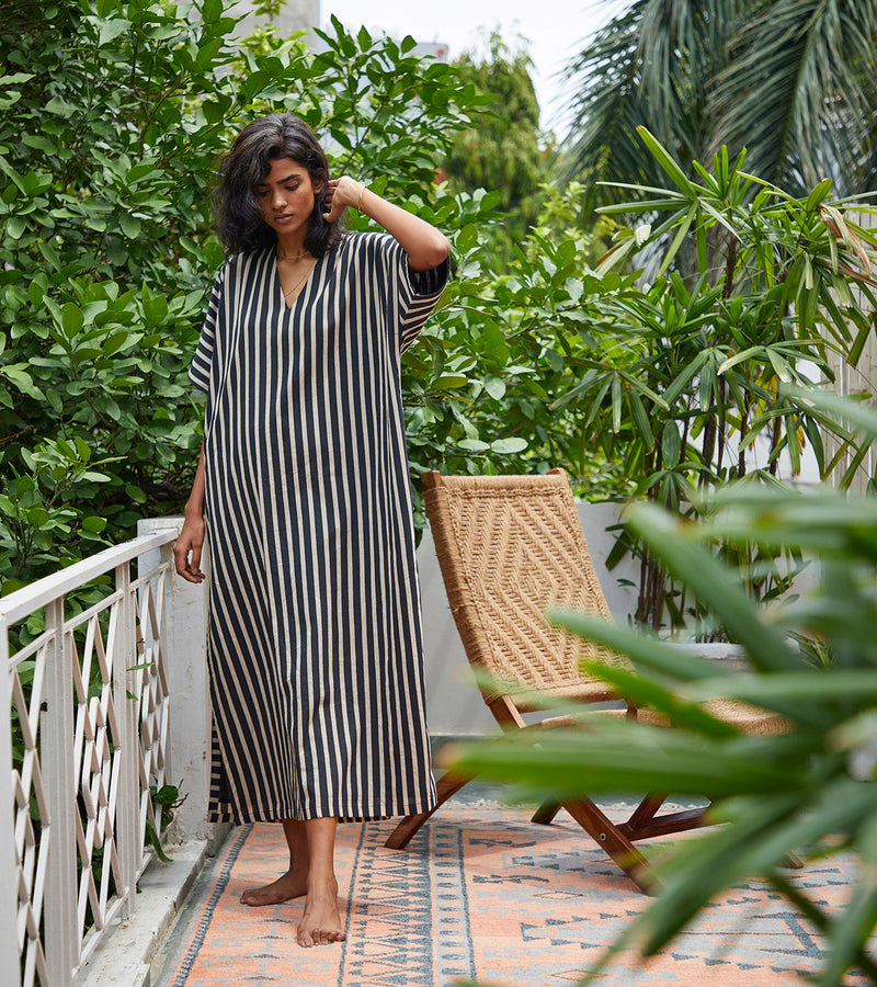 Smoke Kaftan Lounge Wear by Khara Kapas for women in Singapore
