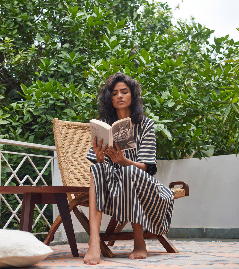 Smoke Kaftan Lounge Wear by Khara Kapas for women in Singapore