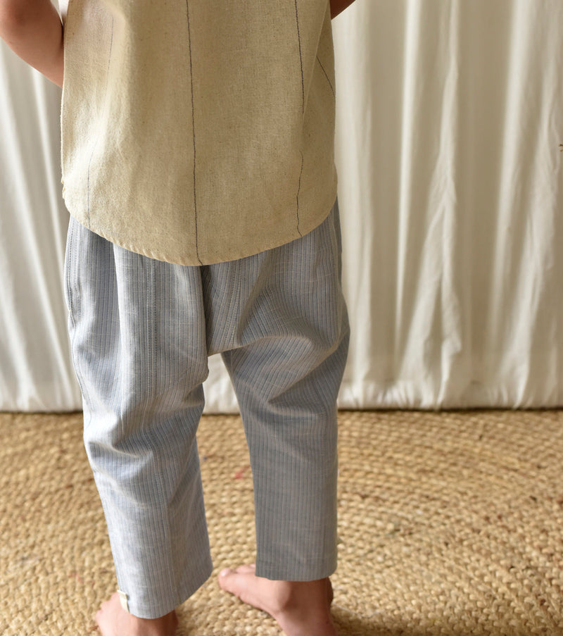 Stone Blue Pants Bottoms by Khara Kapas Kids for kids in Singapore