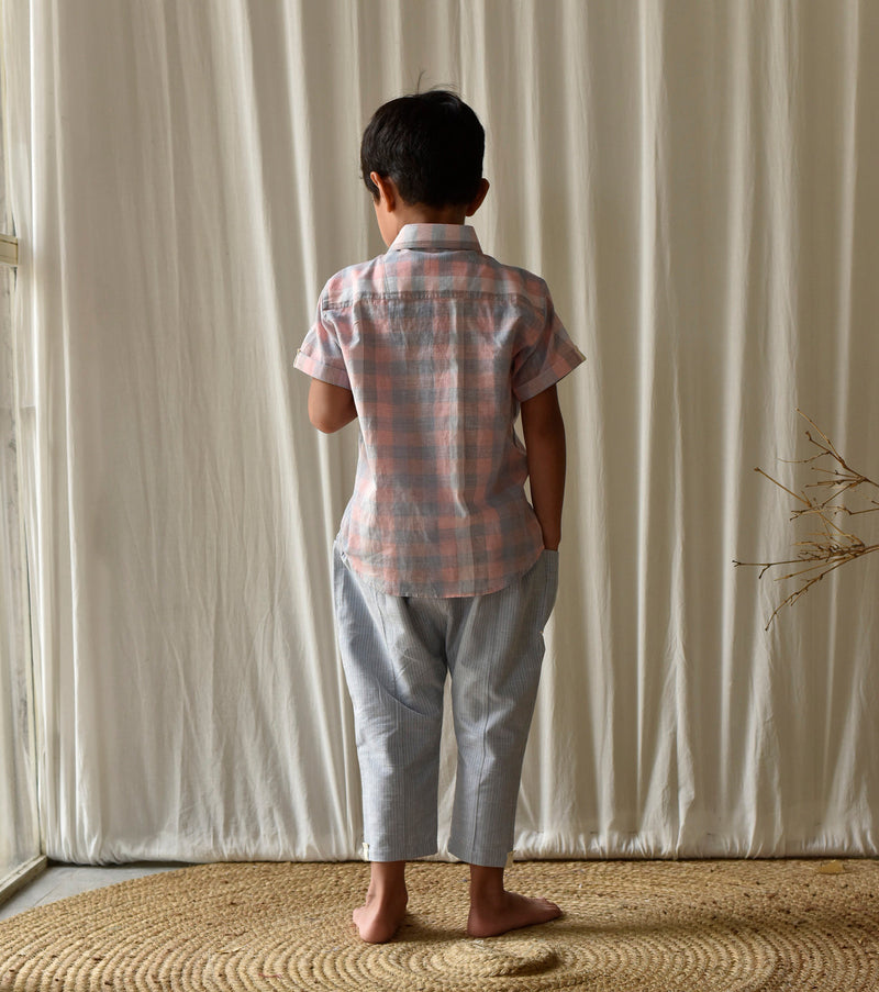 Stone Blue Pants Bottoms by Khara Kapas Kids for kids in Singapore