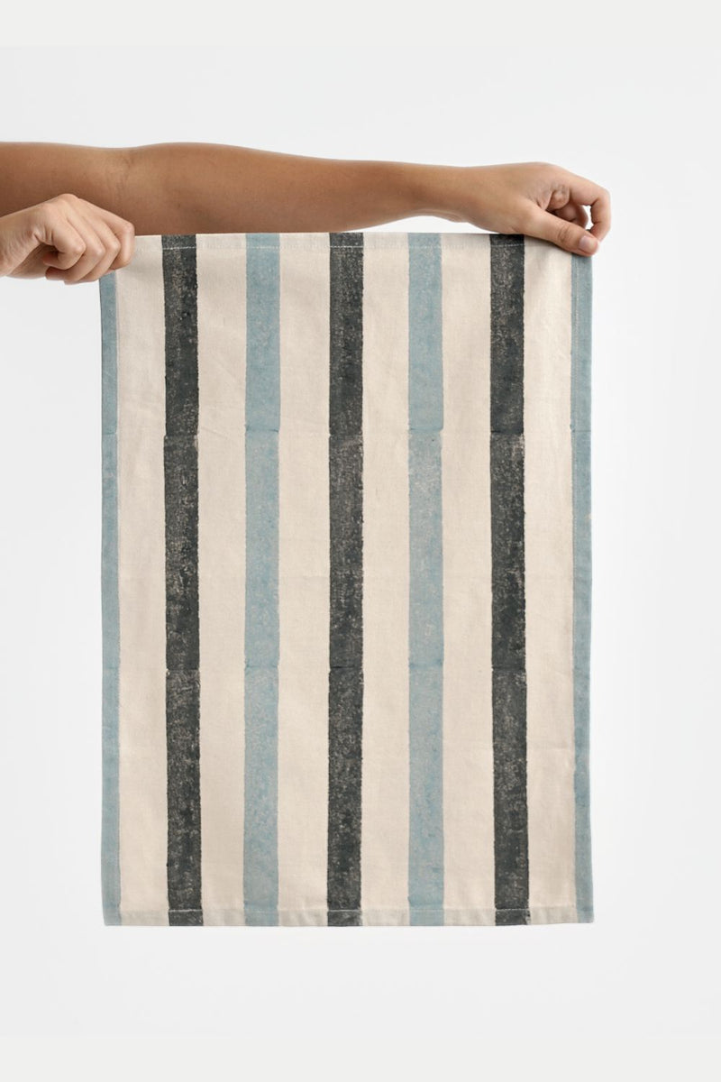Stripe Tablemats ,Blue And Grey ( Set of 2 ) Home Minimal Indian 