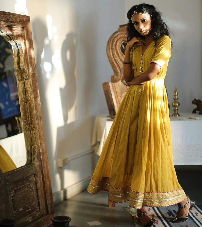 SUNBEAM GLOW GOWN Kurta Sets by Khara Kapas for women in Singapore