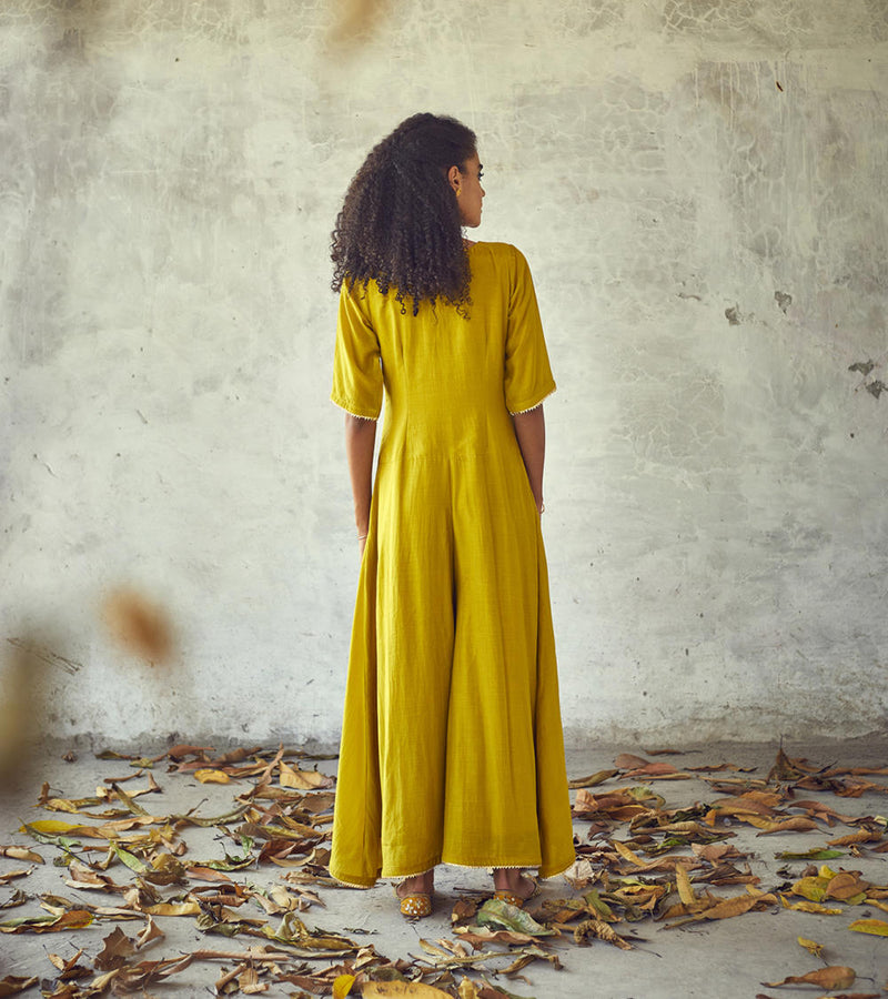 Sunehri Jumpsuit Indo-Western Wear,Jumpsuits by Khara Kapas for women in Singapore