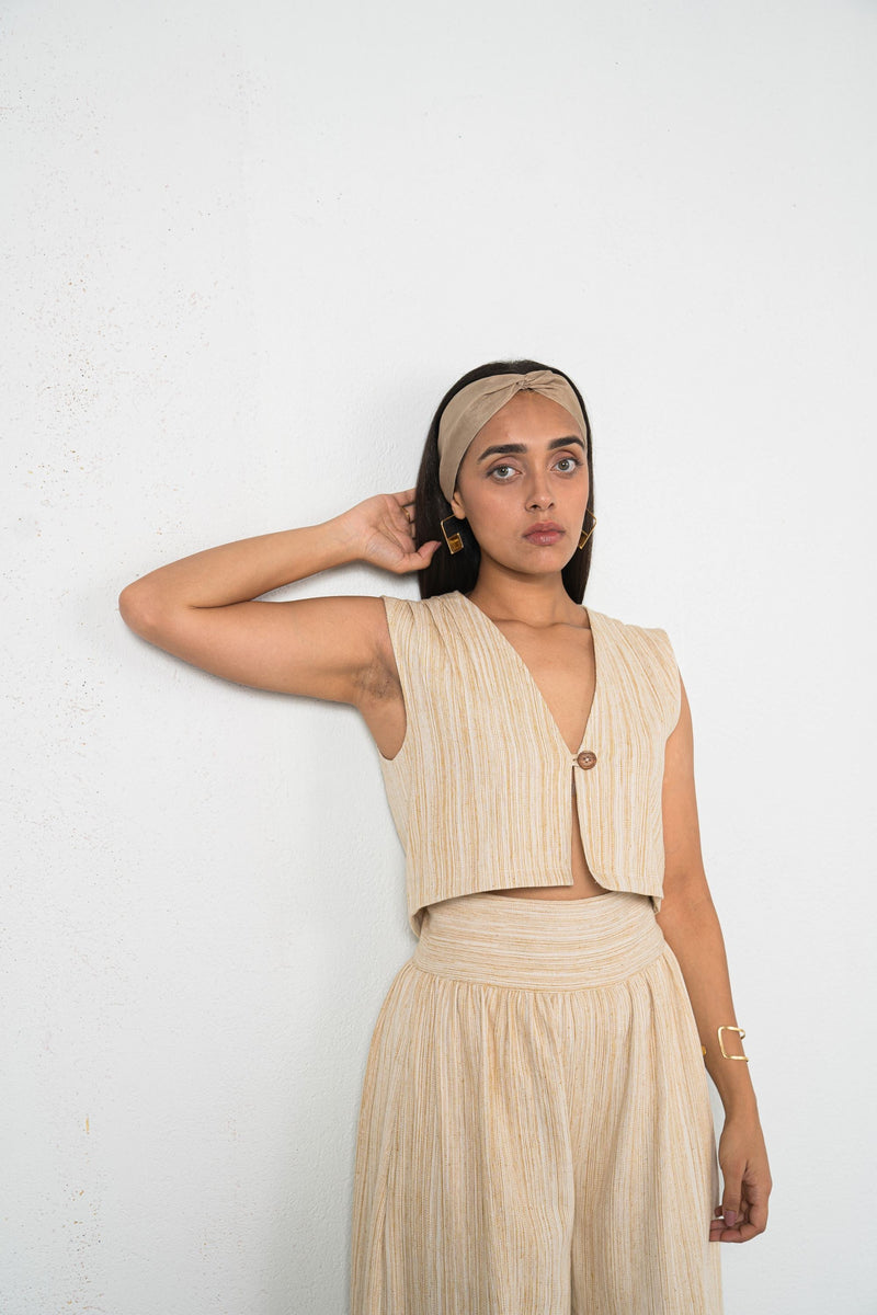 The Winter Garden handwoven organic cotton crop top Fashion SUI 