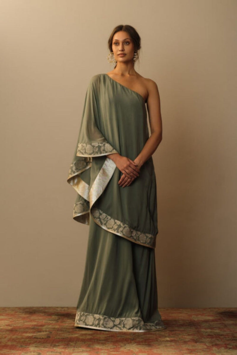 Toga dress Grey Georgette Toga dress grey georgette by Mallika Mathur by Mallika Mathur for women in Singapore