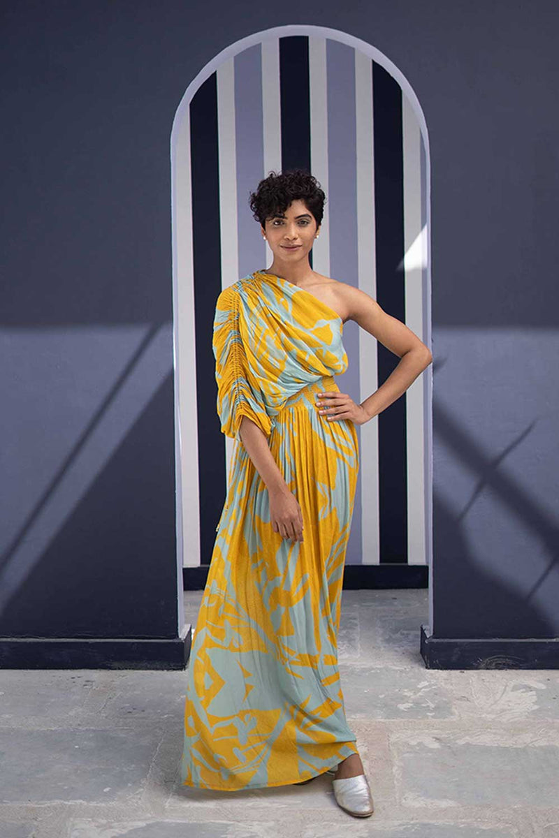 TSUBA BLUE DRESS Indo-Western Wear,Dress by Yam for women in Singapore