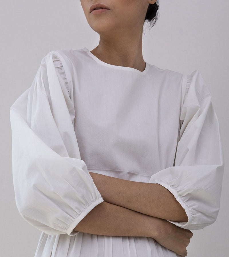 Tuberose Tiered Dress Dress by Khara Kapas in white for women in Singapore