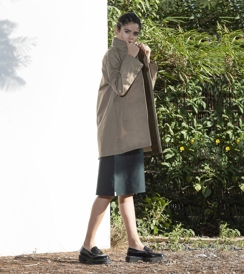 Umber Car Coat Jackets & Overlays by Khara Kapas for women in Singapore