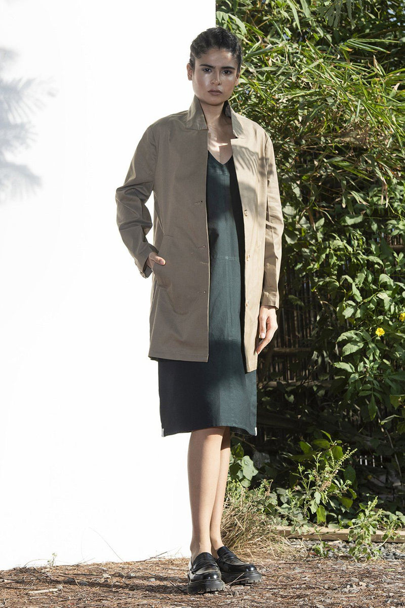 Umber Car Coat Jackets & Overlays by Khara Kapas for women in Singapore