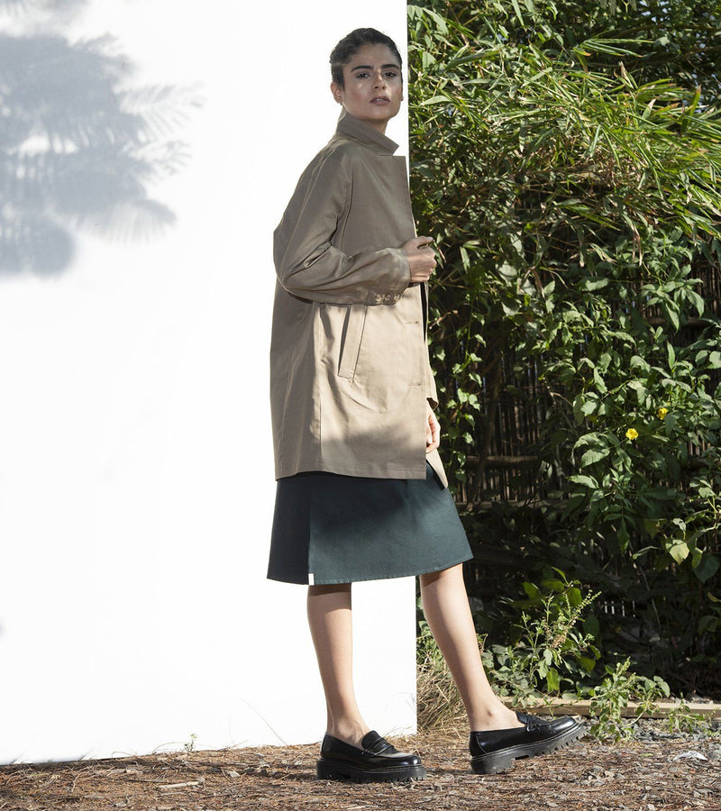 Umber Car Coat Jackets & Overlays by Khara Kapas for women in Singapore