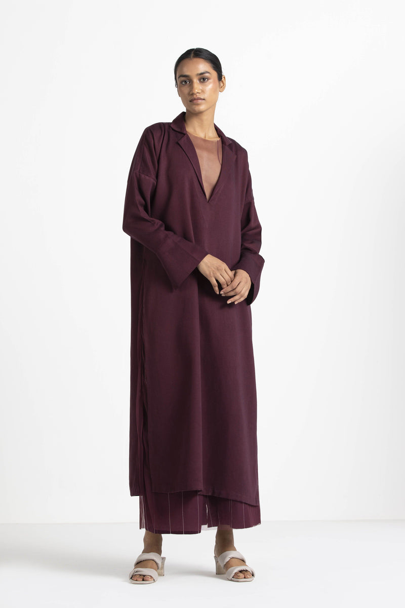 V Neck Tunic Co-ord (Set of 3) linen Co-ord Set,Top & Tunics by THREE for women in Singapore