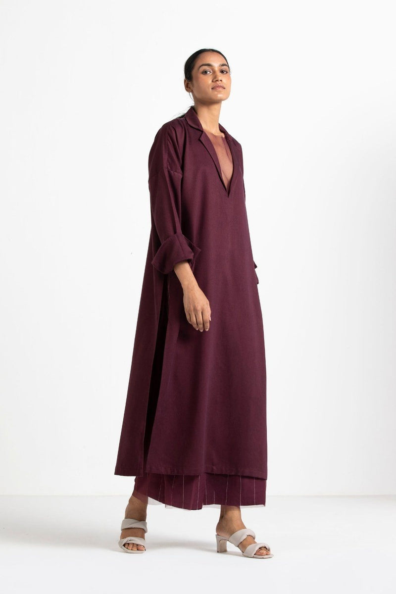 V Neck Tunic Co-ord (Set of 3) linen Co-ord Set,Top & Tunics by THREE for women in Singapore
