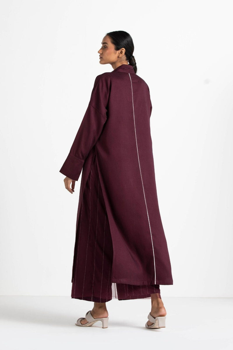 V Neck Tunic Co-ord (Set of 3) linen Co-ord Set,Top & Tunics by THREE for women in Singapore