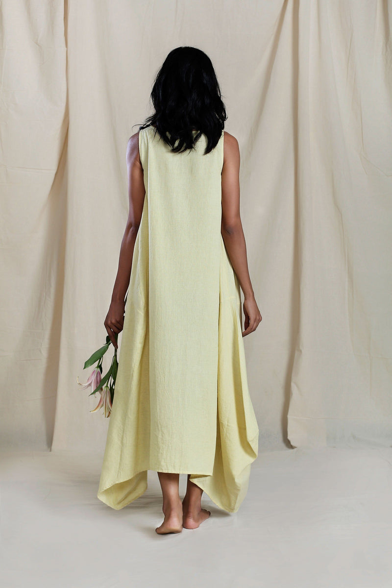 Vari Aakaar Yellow dress linen Dress by Mati for women in Singapore