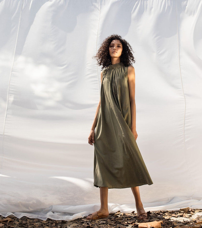 We Olive Dress by Khara Kapas for women in Singapore