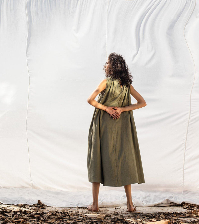 We Olive Dress by Khara Kapas for women in Singapore