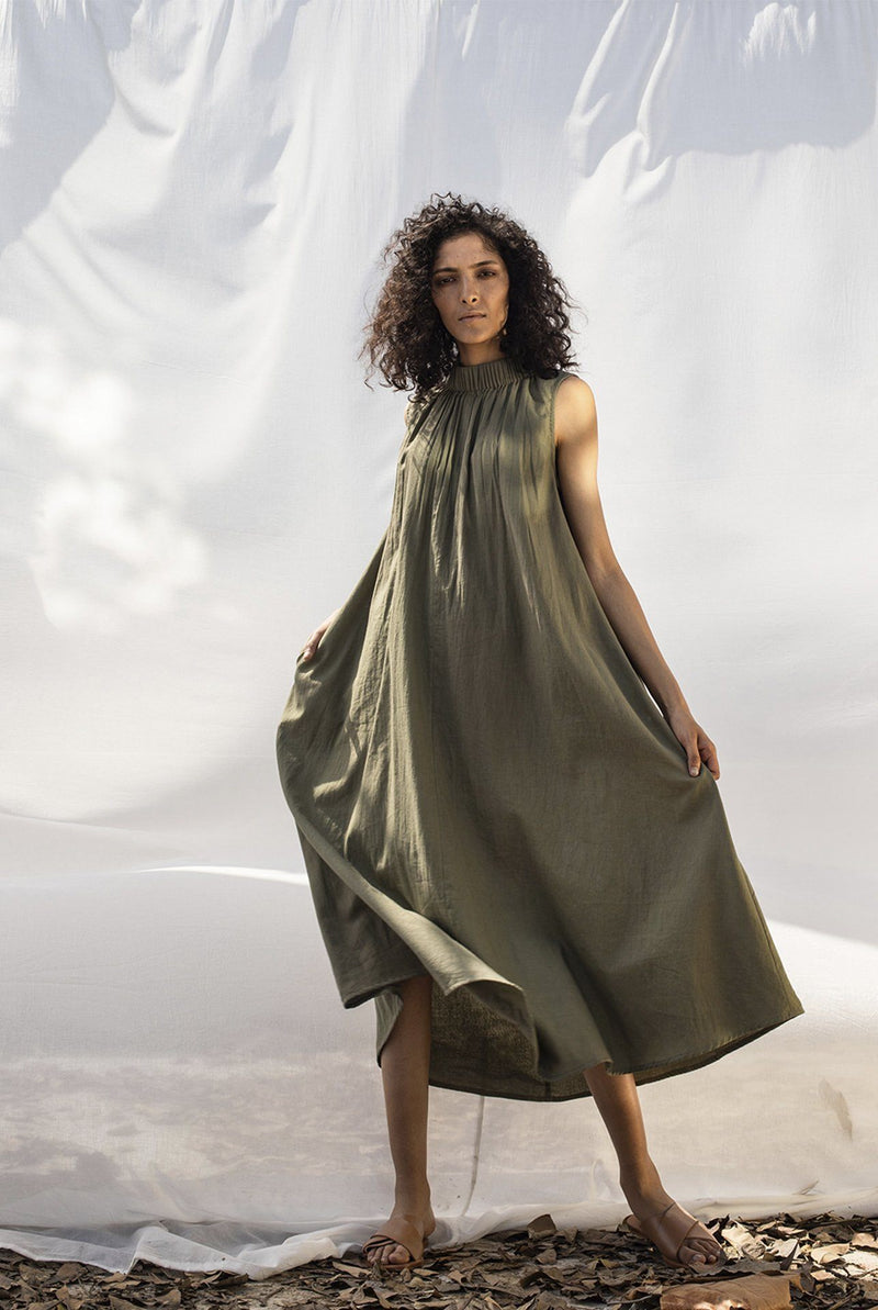 We Olive Dress by Khara Kapas for women in Singapore
