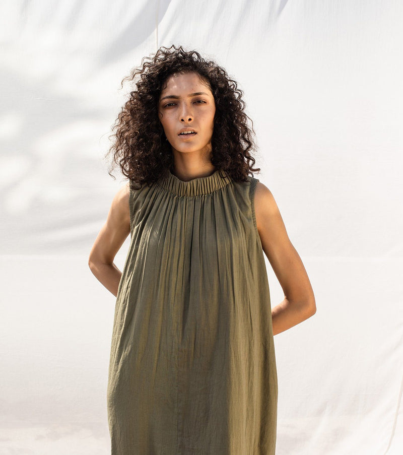 We Olive Dress by Khara Kapas for women in Singapore