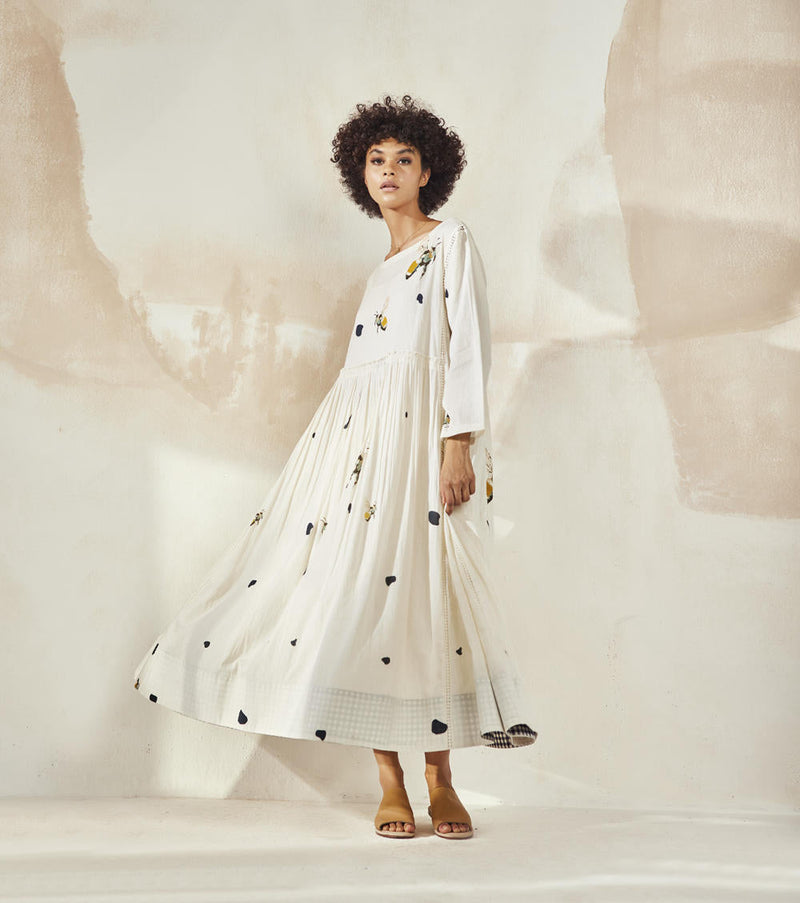Whimsy Dress by Khara Kapas in white for women in Singapore