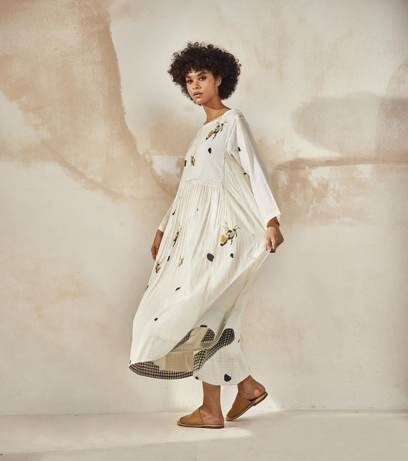 Whimsy Dress by Khara Kapas in white for women in Singapore
