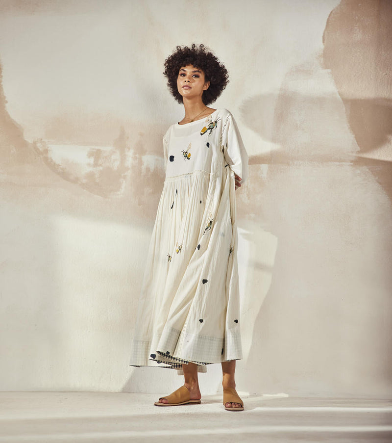 Whimsy Dress by Khara Kapas in white for women in Singapore
