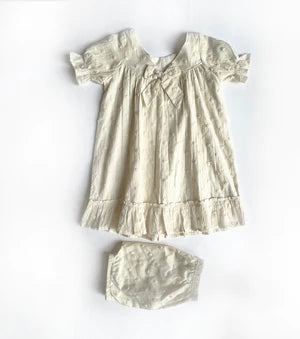 White Ash Frock Dress by Khara Kapas Kids for kids in Singapore