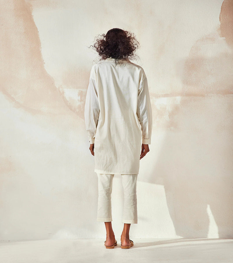 White Camellia Co-ord Set Co-ord Set by Khara Kapas in white for women in Singapore