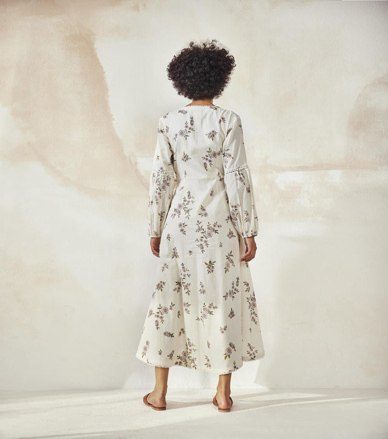 White Ikigai Dress by Khara Kapas in white for women in Singapore