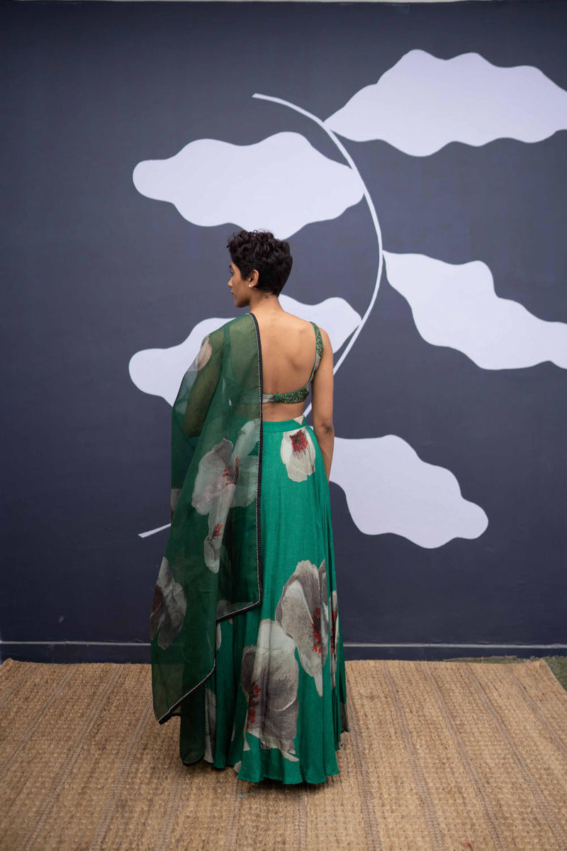 WHITE POPPIES LEHENGA Lehenga Set by Yam for women in Singapore