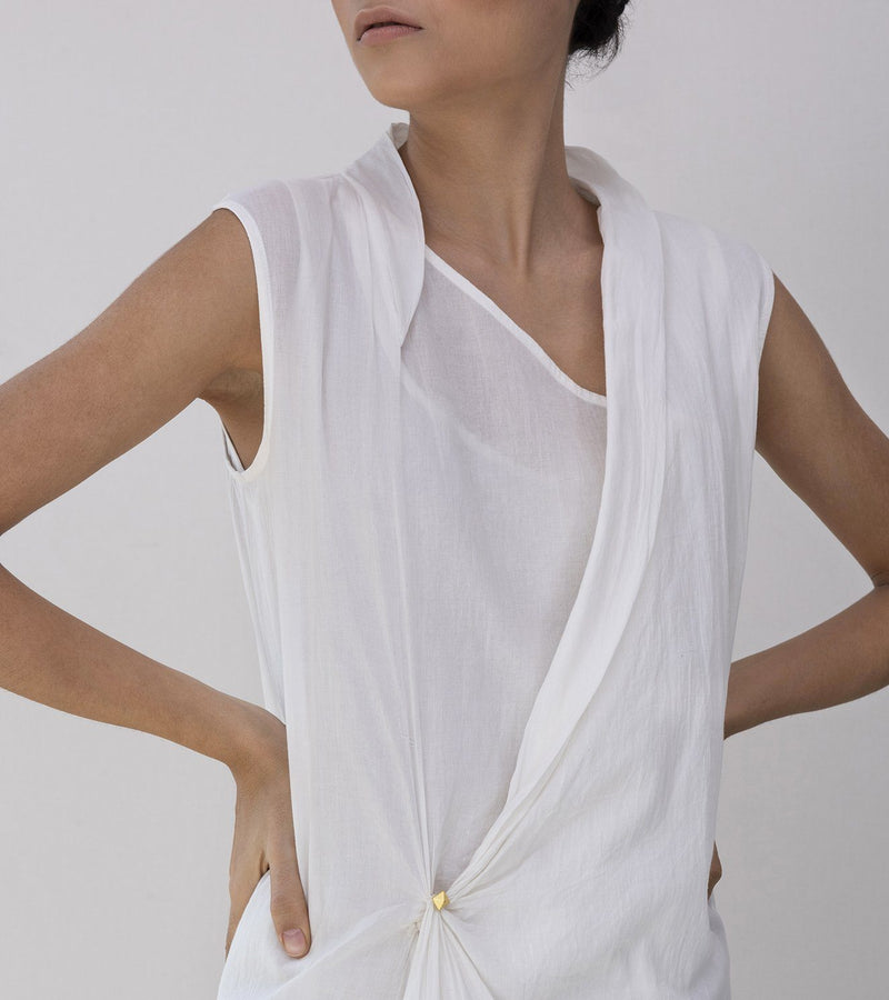 Wrap A Wreath Dress Dress by Khara Kapas in white for women in Singapore